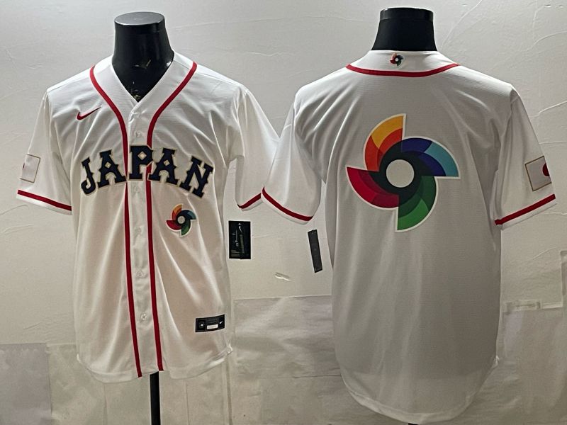Men 2026 World Cub Japan Blank White Game Nike MLB Jersey style 007->->MLB Jersey